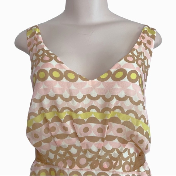 Hobbs Invitation Silk Chiffon Circle print Dress SZ 18 Multicolor - Picture 5 of 16